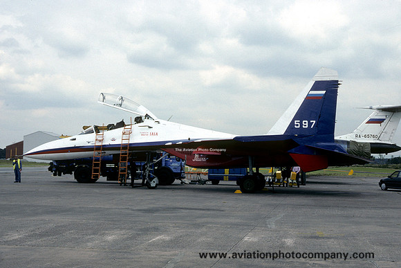 Russian Air Force Sukhoi Su-27UB Flanker 597 (1993)