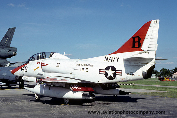 US Navy VT-21 Douglas TA-4J Skyhawk 158136/B-146 at the London International Air Show (1991)