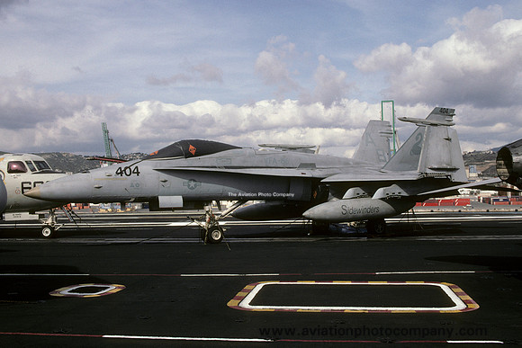 US Navy VFA-86 McDonnell Douglas F/A-18C Hornet 163480/AB-404 on board USS Theodore Roosevelt (2002)