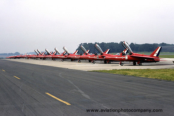 RAF Red Arrows Folland Gnat T.1 lineup (1972)