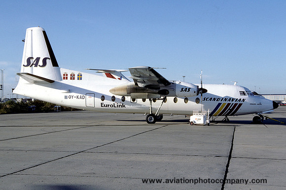 SAS Eurolink Fokker F-27-600 Friendship OY-KAD (1986)