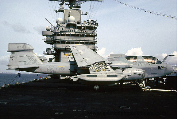 US Navy VAQ-130 Grumman EA-6B Prowler 163045/AC-501 on board USS Harry S. Truman (2005)
