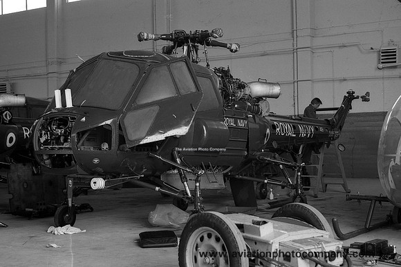 Royal Navy Westland Wasp HAS.1 XT419 stored at Wroughton (1976)