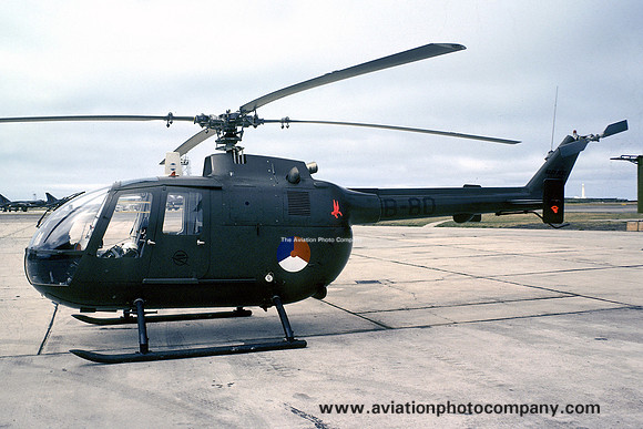 Dutch Air Force MBB Bo105C B-80 at RAF Lossiemouth (1977)