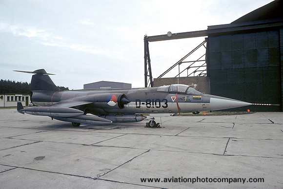 Dutch Air Force Lockheed/Fokker F-104G Starfighter D-8103 at RAF Lossiemouth (1977)