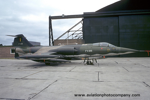Belgian Air Force 10 Wing Lockheed F-104G Starfighter FX-85 at RAF Lossiemouth (1977)