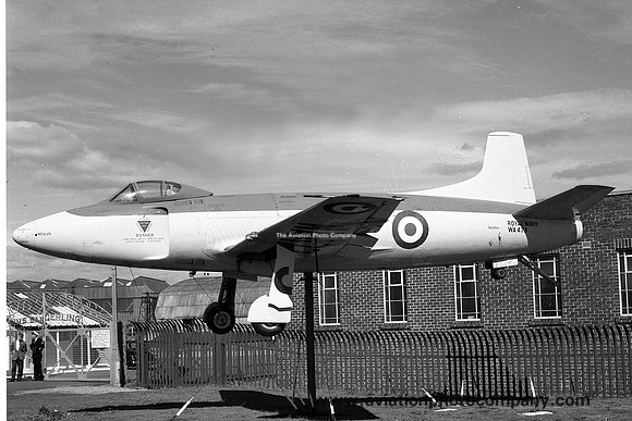 Royal Navy Supermarine Attacker F.1 WA473 displayed at RNAS Abbotsinch (1959)