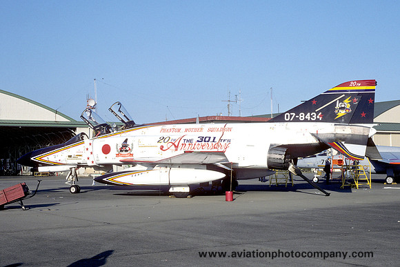 JASDF 301 Hikotai McDonnell F-4EJ Phantom 07-8434 at Nyutabaru (1993)