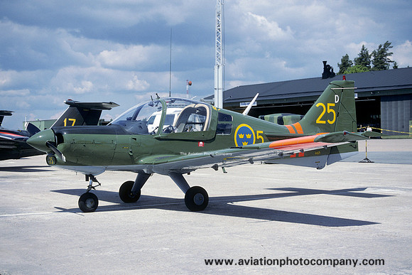 Swedish Air Force F5 SAL Bulldog Sk-61 61025/25D at Ronneby (1994)