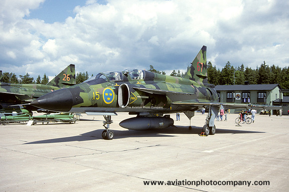 Swedish Air Force F15 SAAB Viggen Sk-37 37803/67 at Ronneby (1994)