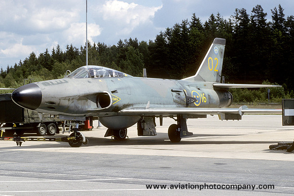 Swedish Air Force F16 SAAB Lansen J-32E 32510/02 at Ronneby (1994)