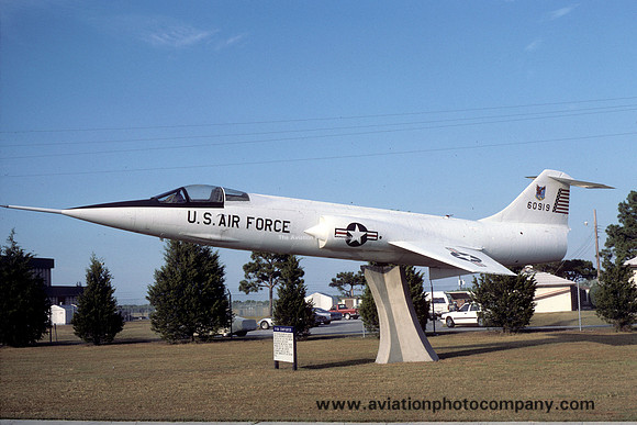 USAF ADWC Lockheed F-104C Starfighter 56-0919 displayed at Tyndall AFB (1990)