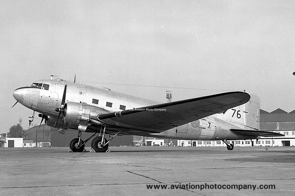 Swedish Air Force F7 Douglas C-47-DL 79006/76 at RAF Leuchars (1972)