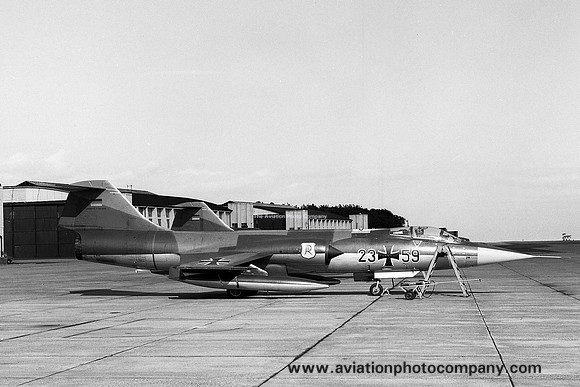 German Air Force JG71 Lockheed F-104G Starfighter 23+59 at RAF Leuchars (1972)