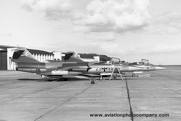 German Air Force JG74 Lockheed F-104G Starfighter 23+44 at RAF Leuchars (1972)