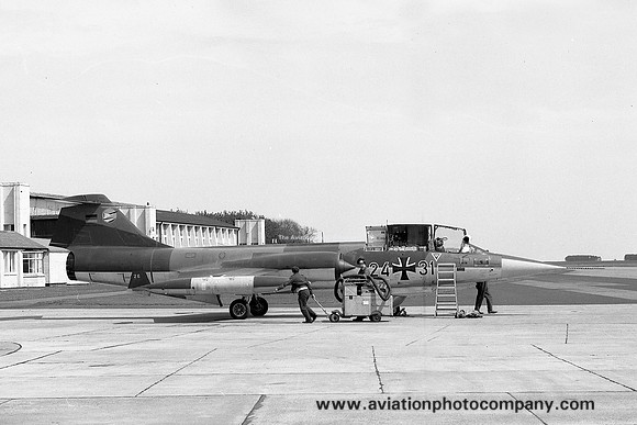 German Air Force JG74 Lockheed F-104G Starfighter 24+31 at RAF Leuchars (1972)