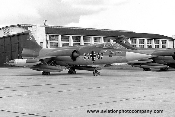 German Air Force JG74 Lockheed F-104G Starfighter 24+87 at RAF Leuchars (1972)