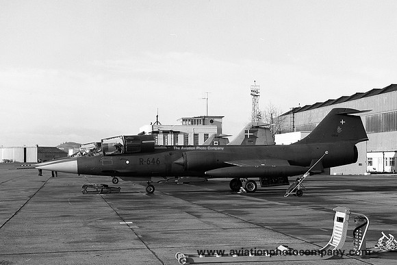 Danish Air Force Esk 726 Lockheed F-104G Starfighter R-646 at RAF Leuchars (1969)