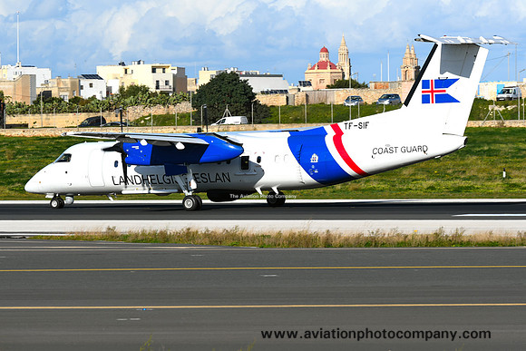 Icelandic Coast Guard DHC-8-300 TF-SIF at Malta Luqa IAP (2018)