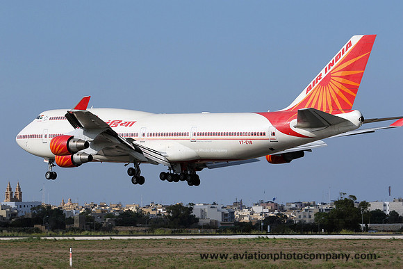 Air India Boeing 747-437 VT-EVB at Malta Luqa IAP (2018)