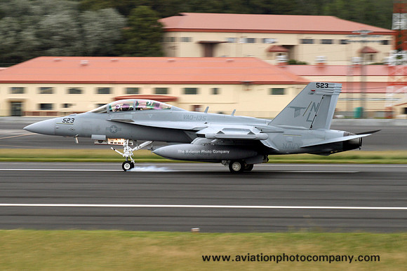 US Navy VAQ-135 Boeing EA-18G Growler 166943/NL-523 at Lajes (2012)