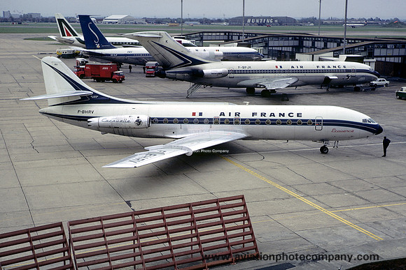 Air France Sud Caravelle F-BHRV at Heathrow (1972)