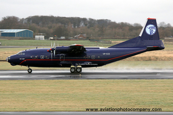 Antonov An-12 UR-CZZ at Prestwick (2013)