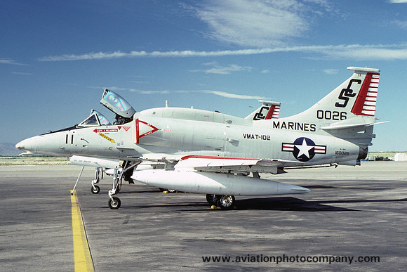 US Marines VMAT-102 Douglas A-4M Skyhawk 160026/SC-11 at El Paso (1980)