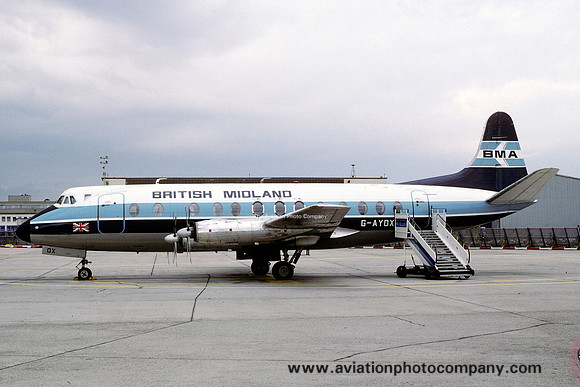 British Midland Airways Vickers Viscount 814 G-AYOX (1979)