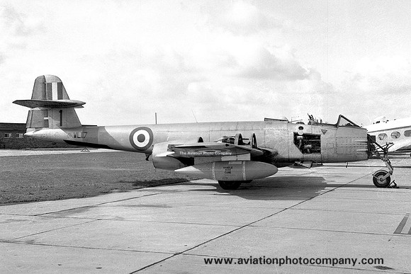 RAF Gloster Meteor F.8(TT) WL117 at RAF Leconfield (1959)
