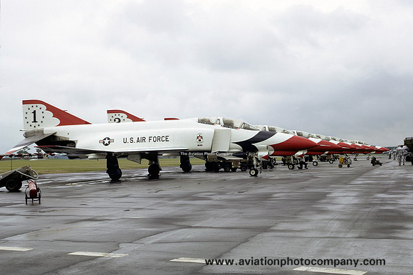 USAF Thunderbirds McDonnell F-4E Phantom lineup (1971)