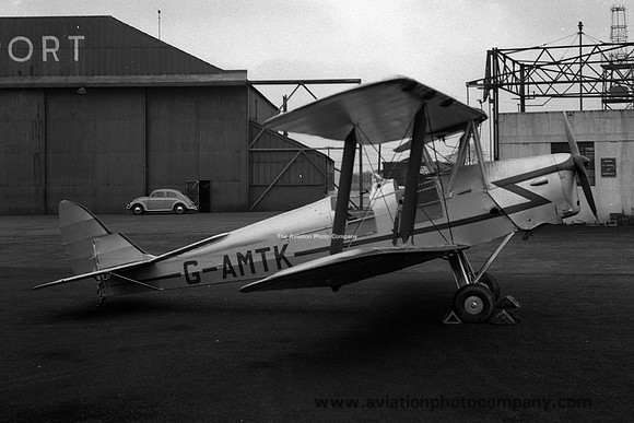 De Havilland Tiger Moth G-AMTK at Newcastle Woolsington (1961)