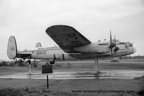 Canadian Air Force Avro Lancaster 10ST FM213 displayed at Goderick (1970)