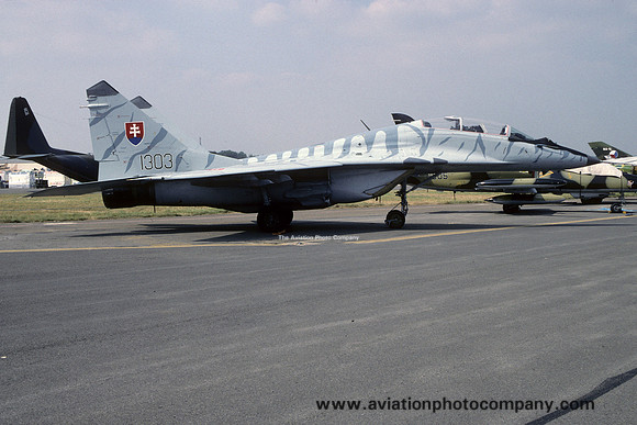 Slovakian Air Force 1 SLP Mikoyan MiG-29UB 1303 (1994)
