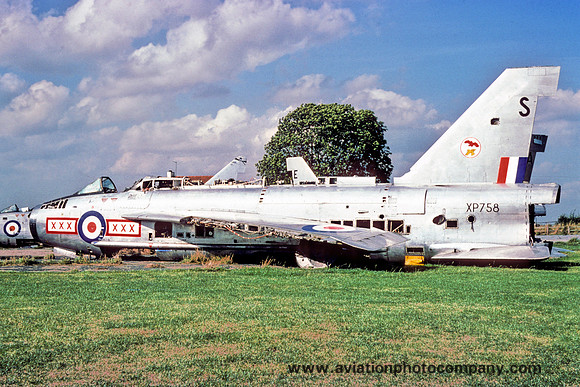 RAF 29 Squadron English Electric Lightning F.3 XP758/S dumped at RAF Leconfield
