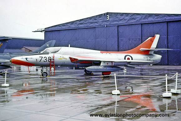 Royal Navy ADS Hawker Hunter T.8 XF289/VL738 at RNAS Yeovilton (1972)