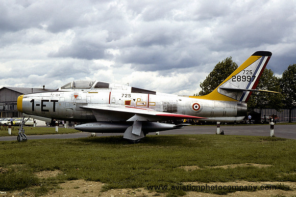 French Air Force Republic F-84F 28997/1-ET displayed at St Dizier (1980)