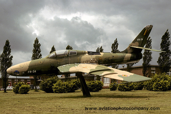 Belgian Air Force Republic RF-84F FR-34 displayed at Bierset (1980)