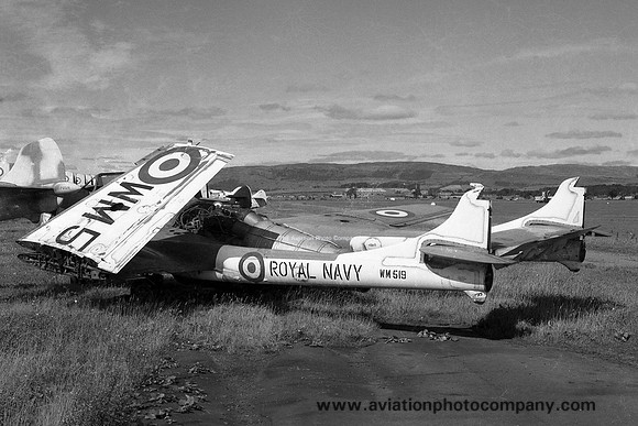 Royal Navy AHU Abbotsinch De Havilland Sea Venom FAW.20 WM519 (1959)