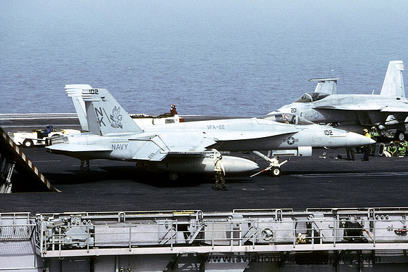 US Navy VFA-22 F/A-18E Super Hornet 166439/NK-102 on board USS Ronald Reagan (2006)
