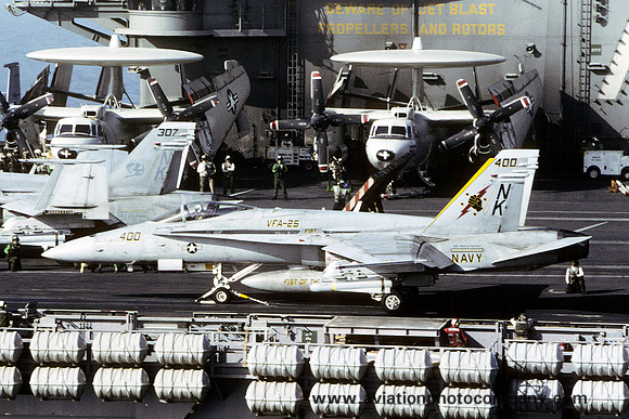 US Navy VFA-25 F/A-18C Hornet 164217/NK-400 on board USS Ronald Reagan (2006)