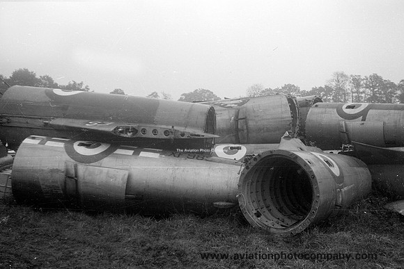 RAF Hawker Hunter fuselages at Lasham