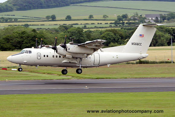 US Army DHC-7-102 (EO-5B) N566CC at Prestwick (2012)