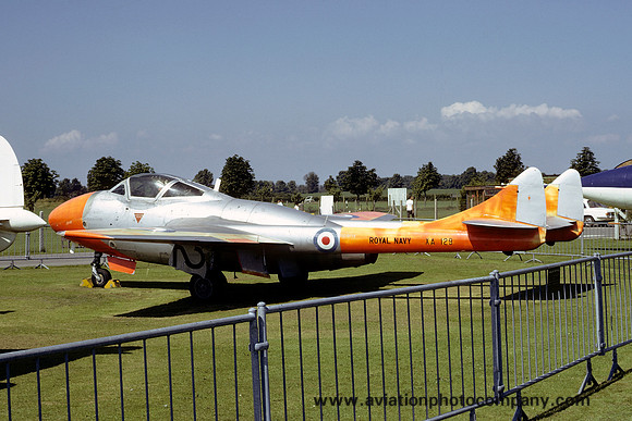 Royal Navy De Havilland Sea Vampire T.22 XA129 at the FAA Museum (1973)