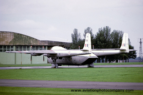 RAF 70 Squadron AWA Argosy C.1 XN858 stored at Kemble (1972)