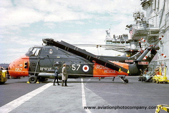 Royal Navy Westland Wessex HAS.1 XS880/R057 on board HMS Ark Royal (1970)