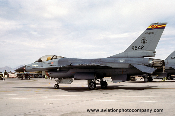 USAF Arizona ANG 148 TFTS GD F-16A Fighting Falcon 78-0242 (1991)