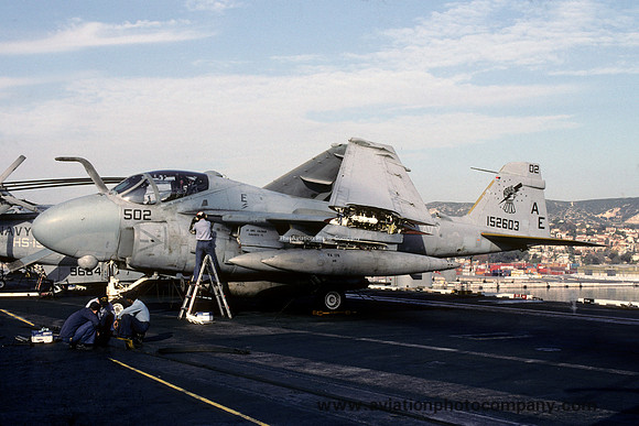US Navy VA-176 A-6E Intruder 152603/AE-502 on board USS Forrestal (1991)