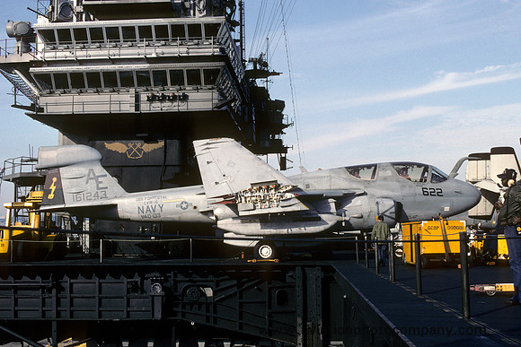 US Navy VAQ-133 EA-6B Prowler 161243/AE-622 on board USS Forrestal (1991)