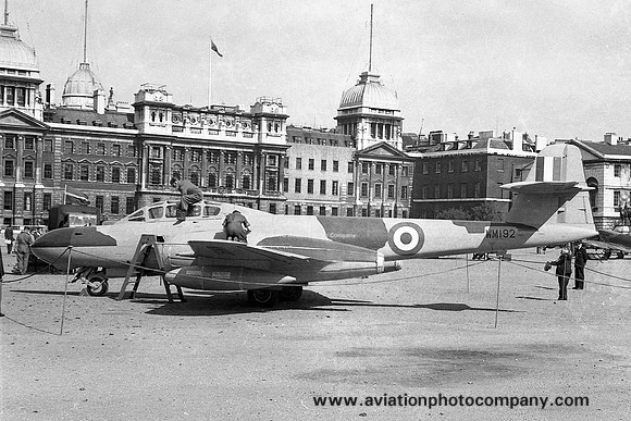 RAF Gloster Meteor NF.11 WM192 displayed on Whitehall